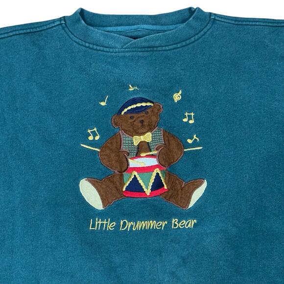 Vintage Great American Lakes Timbers Size XL Drummer Bear Holiday Sweatshirt - Picture 2 of 4